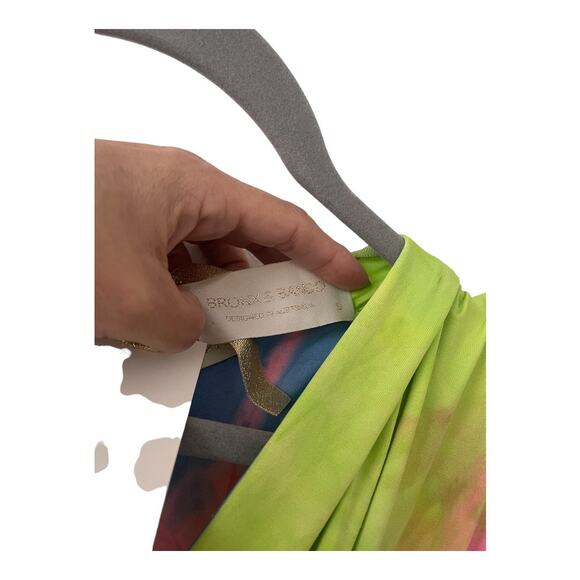 Bronx and Banco Maya Robe Gown Maxi Tie Dye Multicolor Gala Prom Beachy Size S - Picture 10 of 16